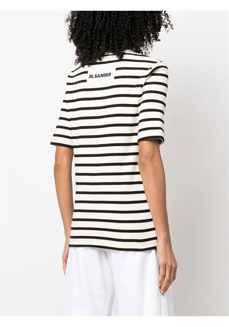 White and grey striped T-shirt - JIL SANDER  women JIL SANDER | J40GC0111J46497080